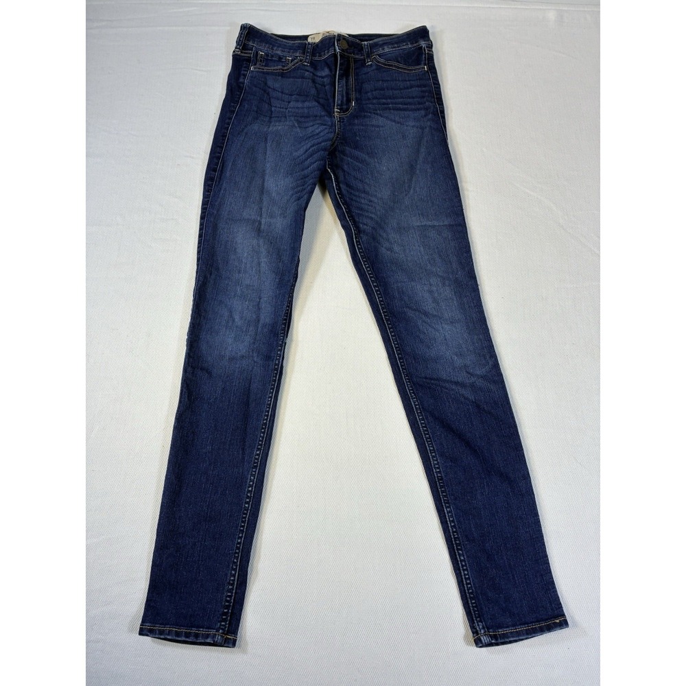 Hollister Super Skinny High Rise Jeans Women's 7R W28 L31 Dark Wash Stretch